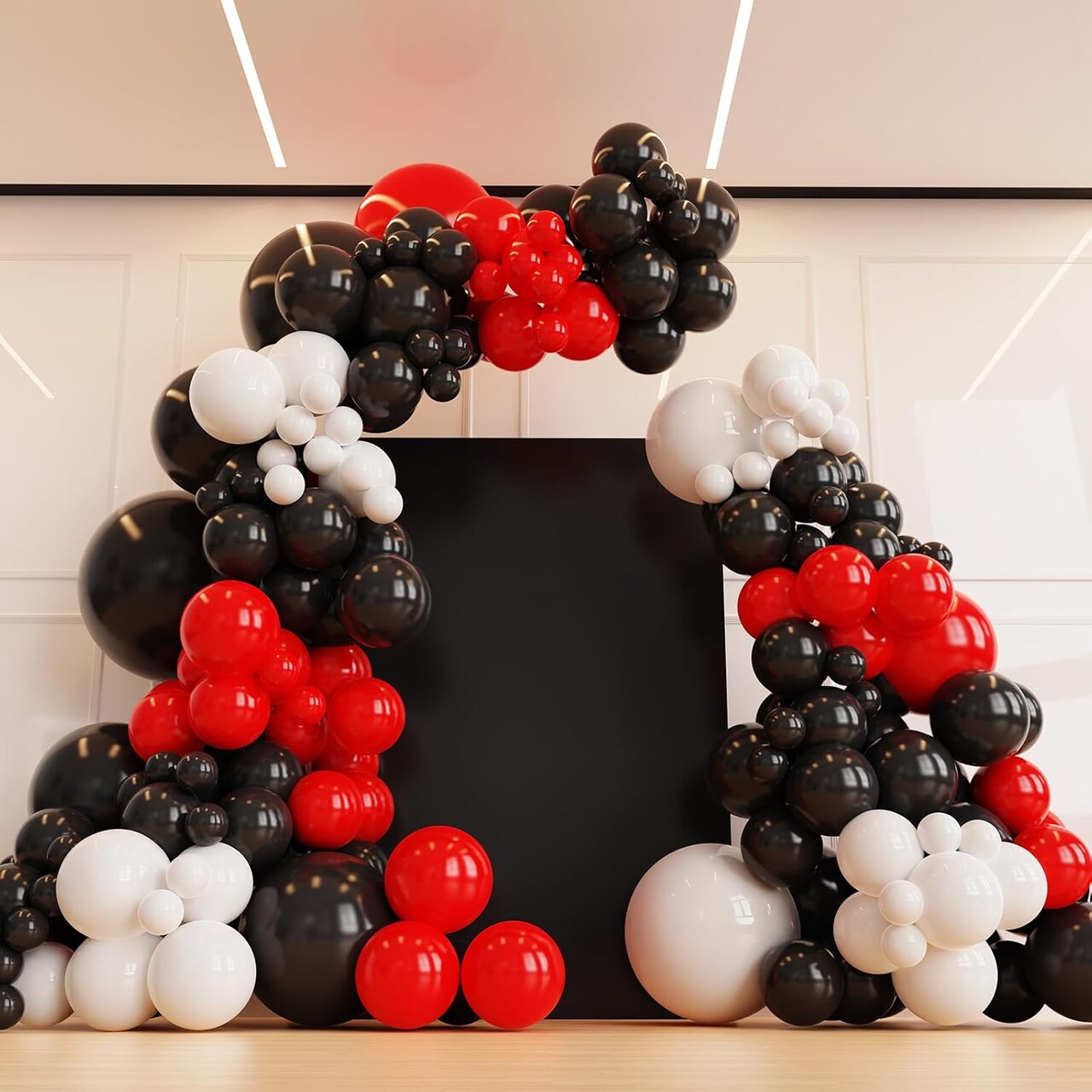 Red and Black Balloons,132pcs Red Black and White Balloons Garland Arch Kit (Red White & Black)